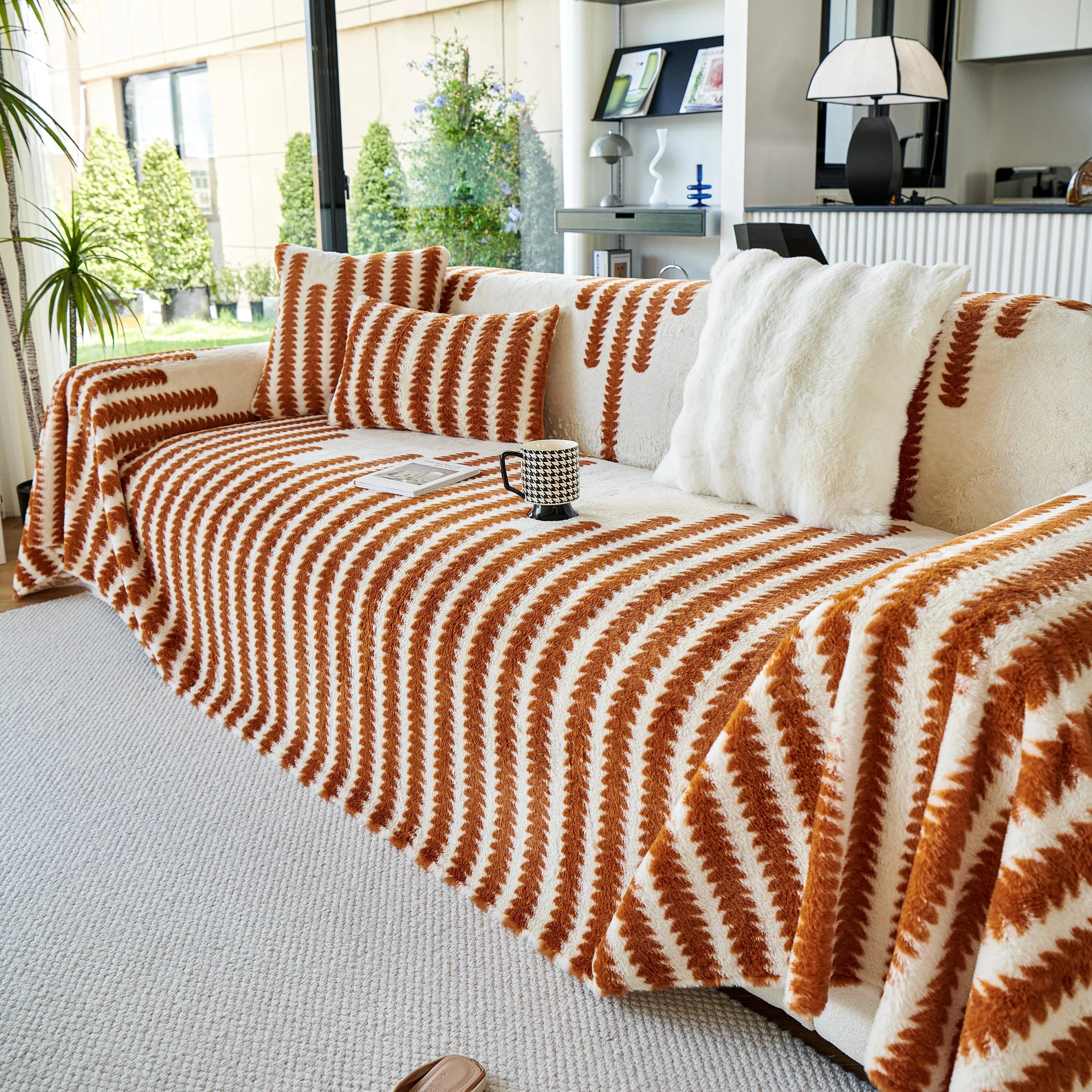 Warm Faux Fur Luxury Sofa Throw Blankets, Soft Cozy Thick Plush Shaggy Blankets for Couch Chair Bed - TaroTextile