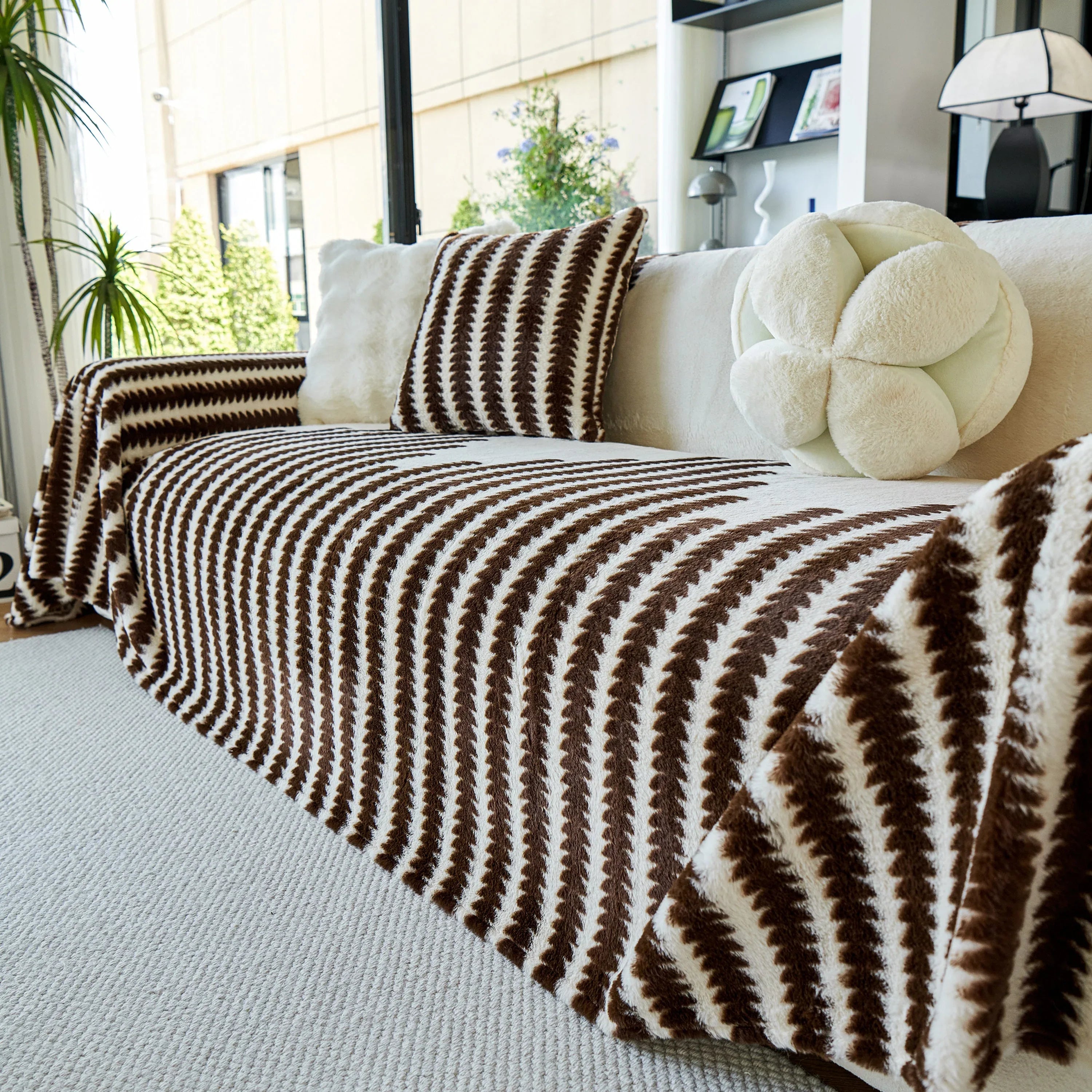 Warm Faux Fur Luxury Sofa Throw Blankets, Soft Cozy Thick Plush Shaggy Blankets for Couch Chair Bed - TaroTextile