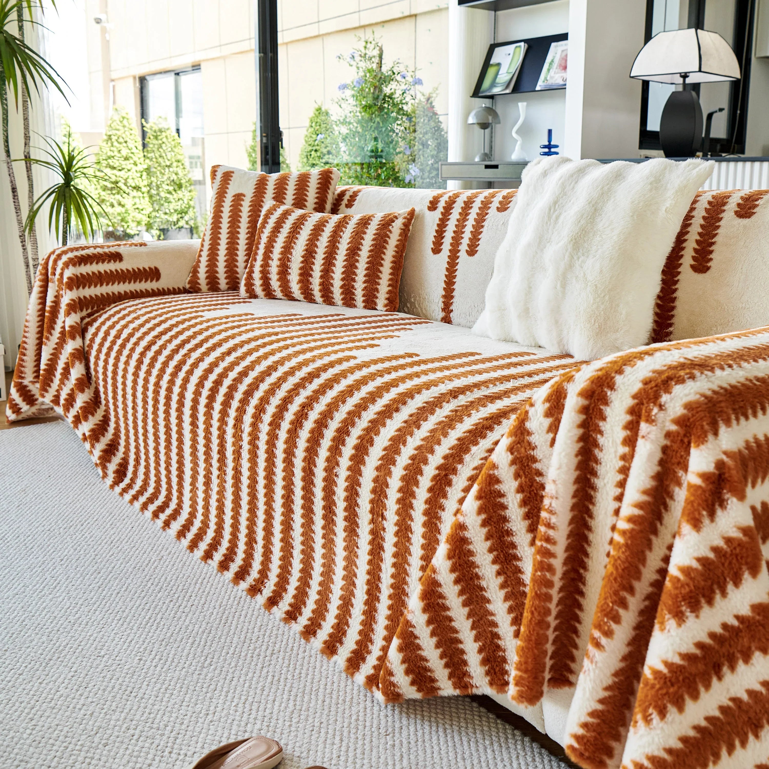 Warm Faux Fur Luxury Sofa Throw Blankets, Soft Cozy Thick Plush Shaggy Blankets for Couch Chair Bed - TaroTextile