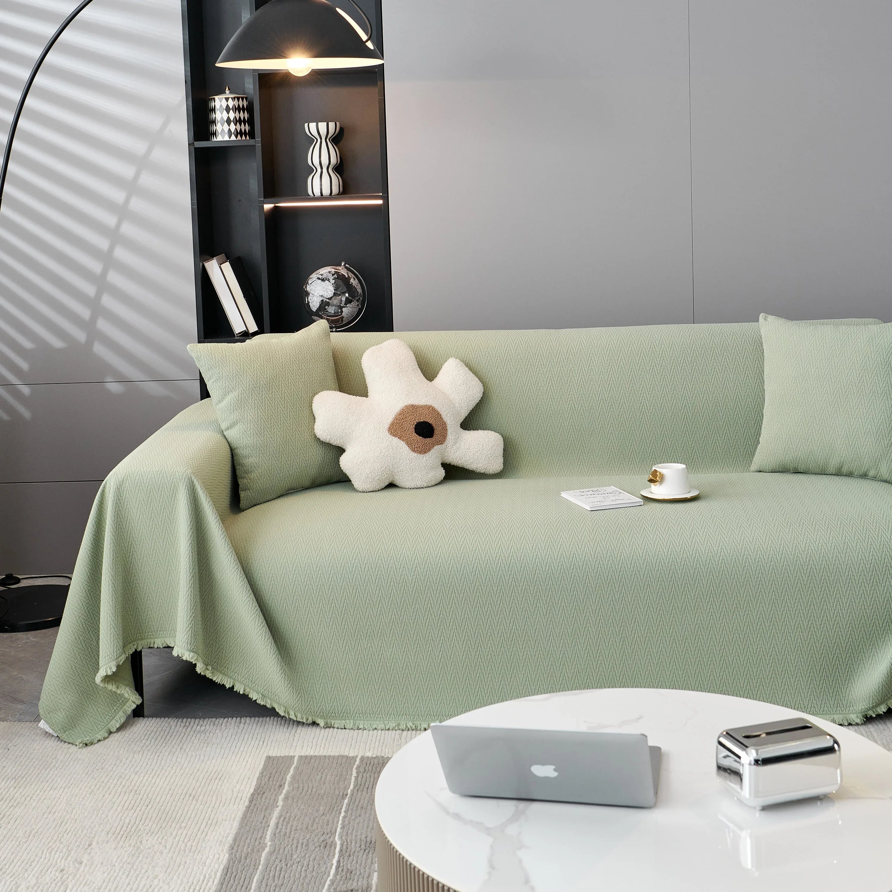 Waterproof Scratch Proof Herringbone Large Throw Blanket for Couch, Chenille Couch Cushion Covers for Pets - TaroTextile