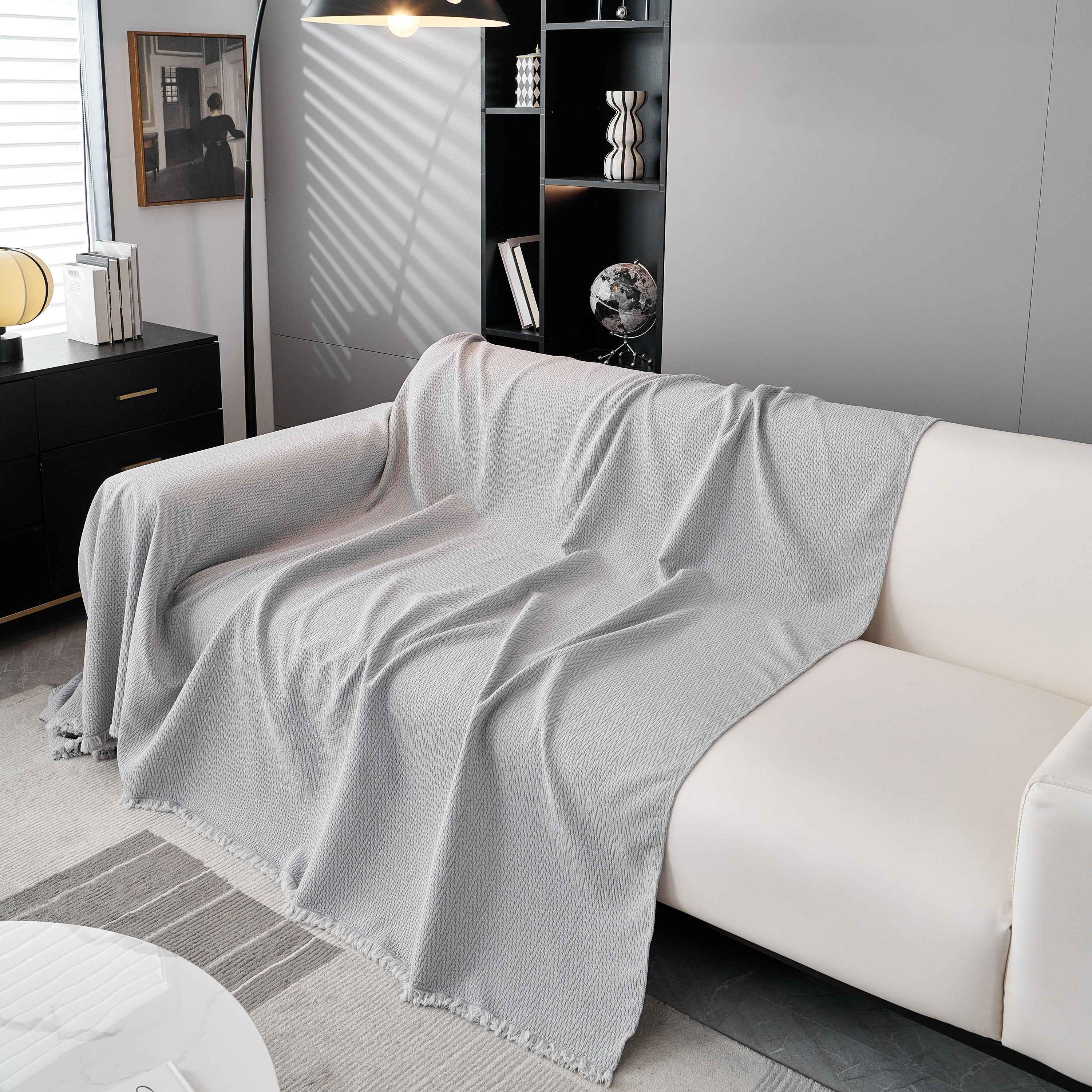 Waterproof Scratch Proof Herringbone Large Throw Blanket for Couch, Chenille Couch Cushion Covers for Pets - TaroTextile