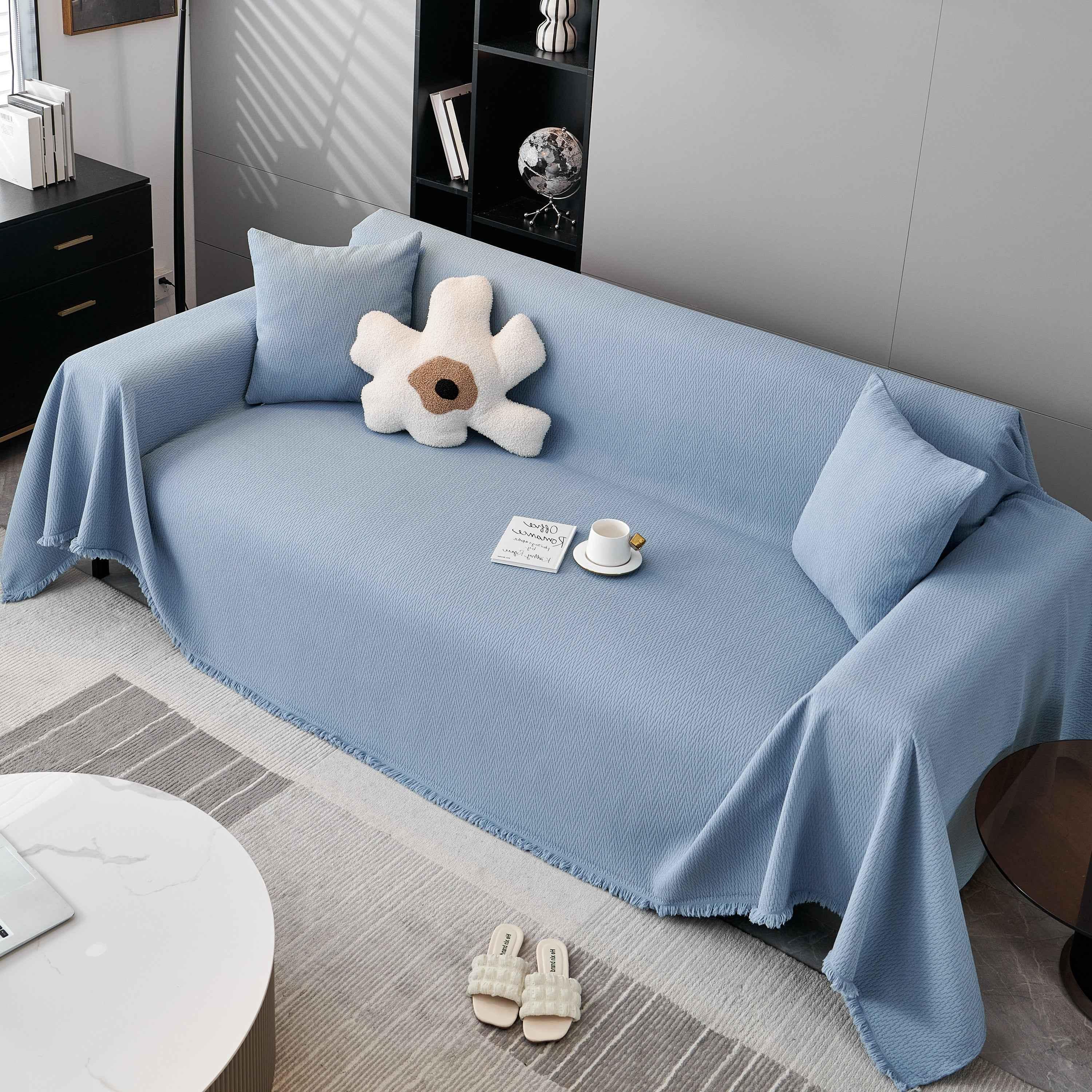 Waterproof Scratch Proof Herringbone Large Throw Blanket for Couch, Chenille Couch Cushion Covers for Pets - TaroTextile