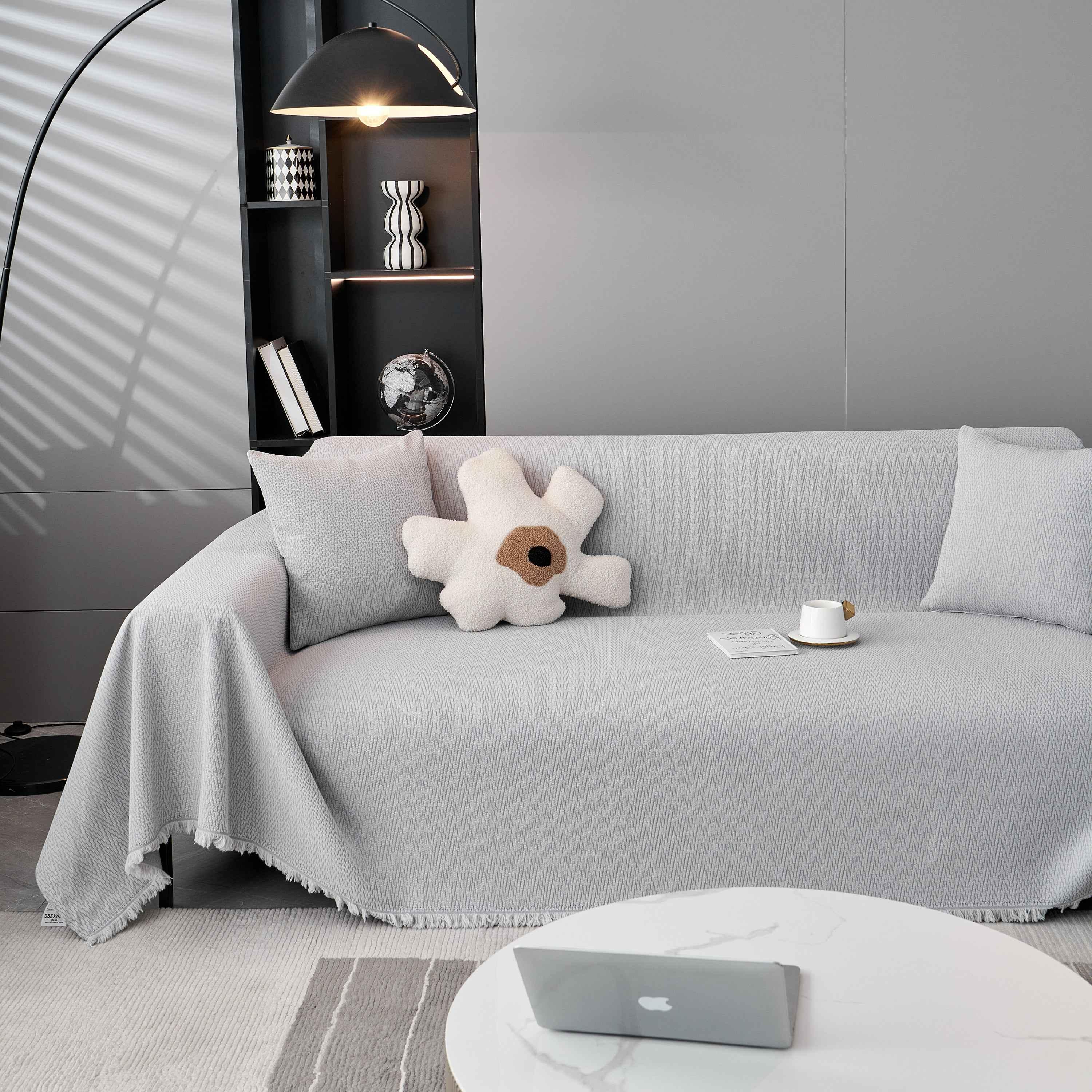 Waterproof Scratch Proof Herringbone Large Throw Blanket for Couch, Chenille Couch Cushion Covers for Pets - TaroTextile