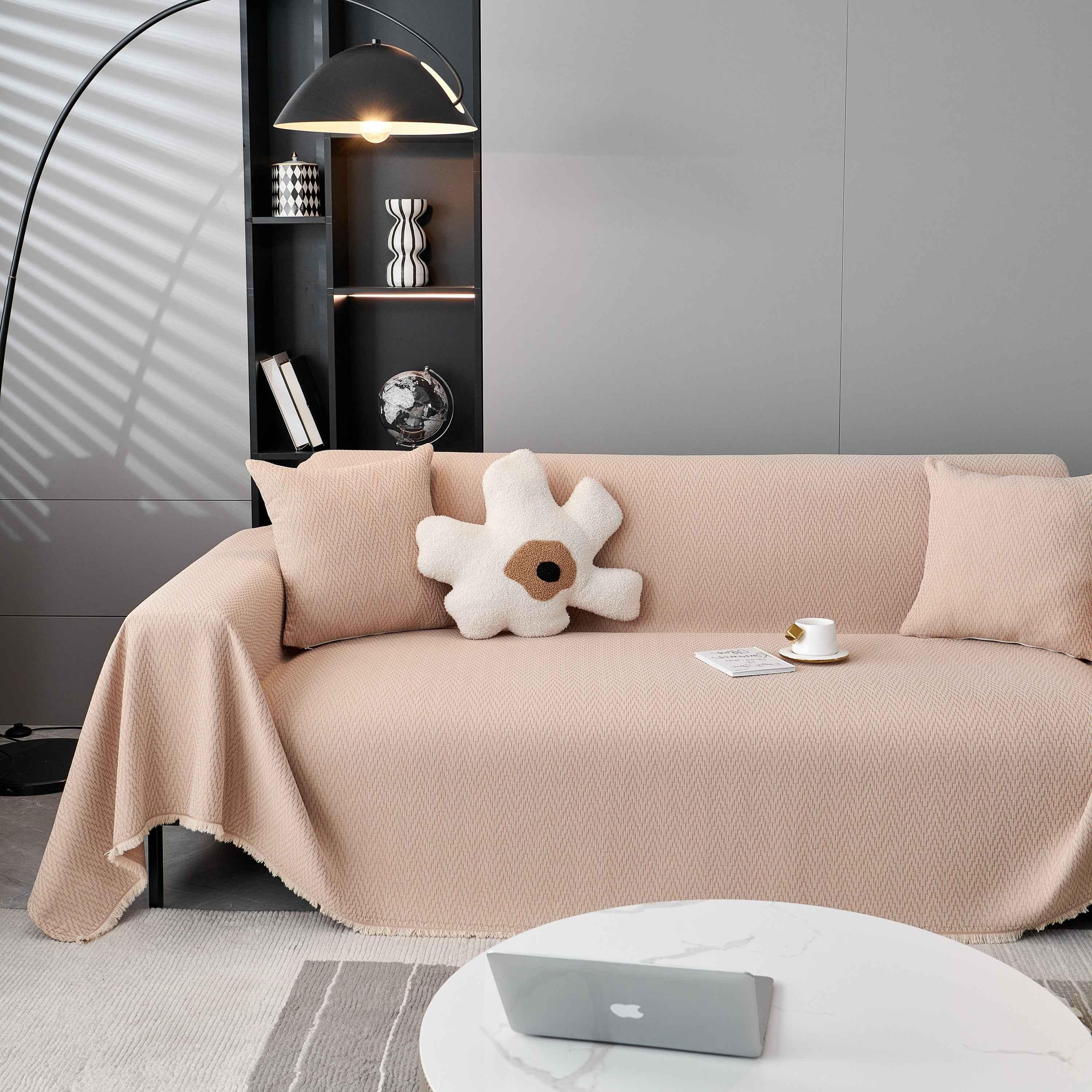 Waterproof Scratch Proof Herringbone Large Throw Blanket for Couch, Chenille Couch Cushion Covers for Pets - TaroTextile