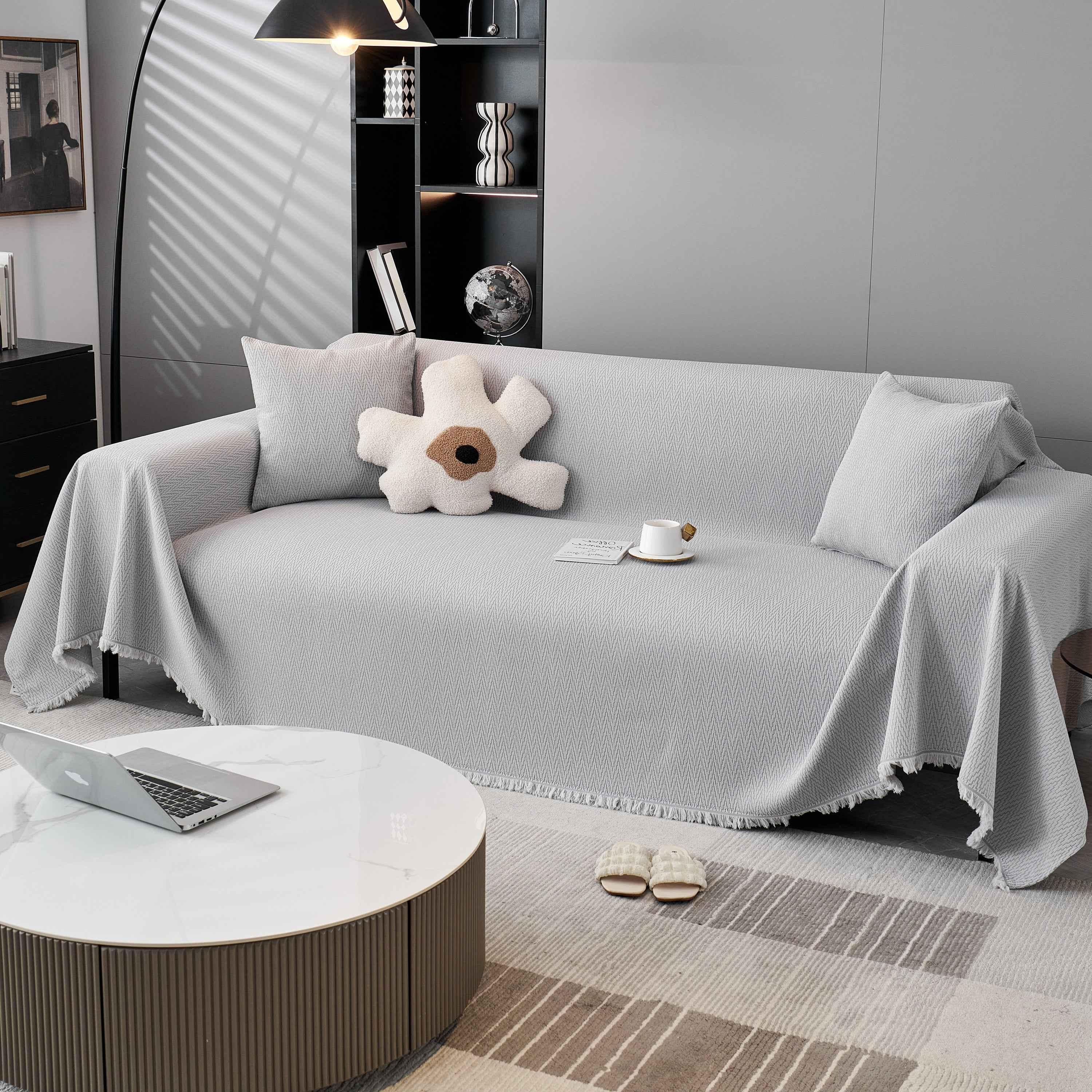 Waterproof Scratch Proof Herringbone Large Throw Blanket for Couch, Chenille Couch Cushion Covers for Pets - TaroTextile