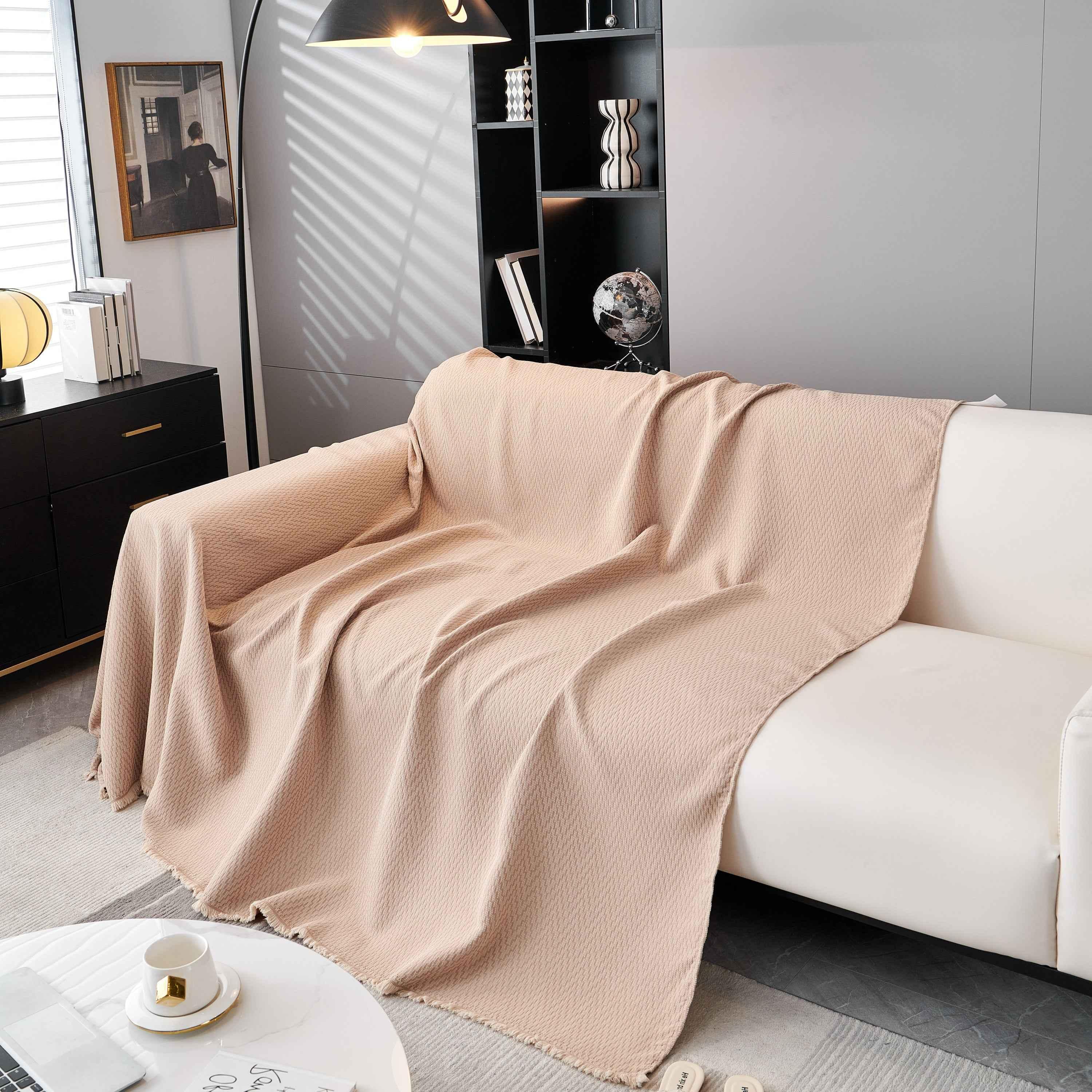 Waterproof Scratch Proof Herringbone Large Throw Blanket for Couch, Chenille Couch Cushion Covers for Pets - TaroTextile