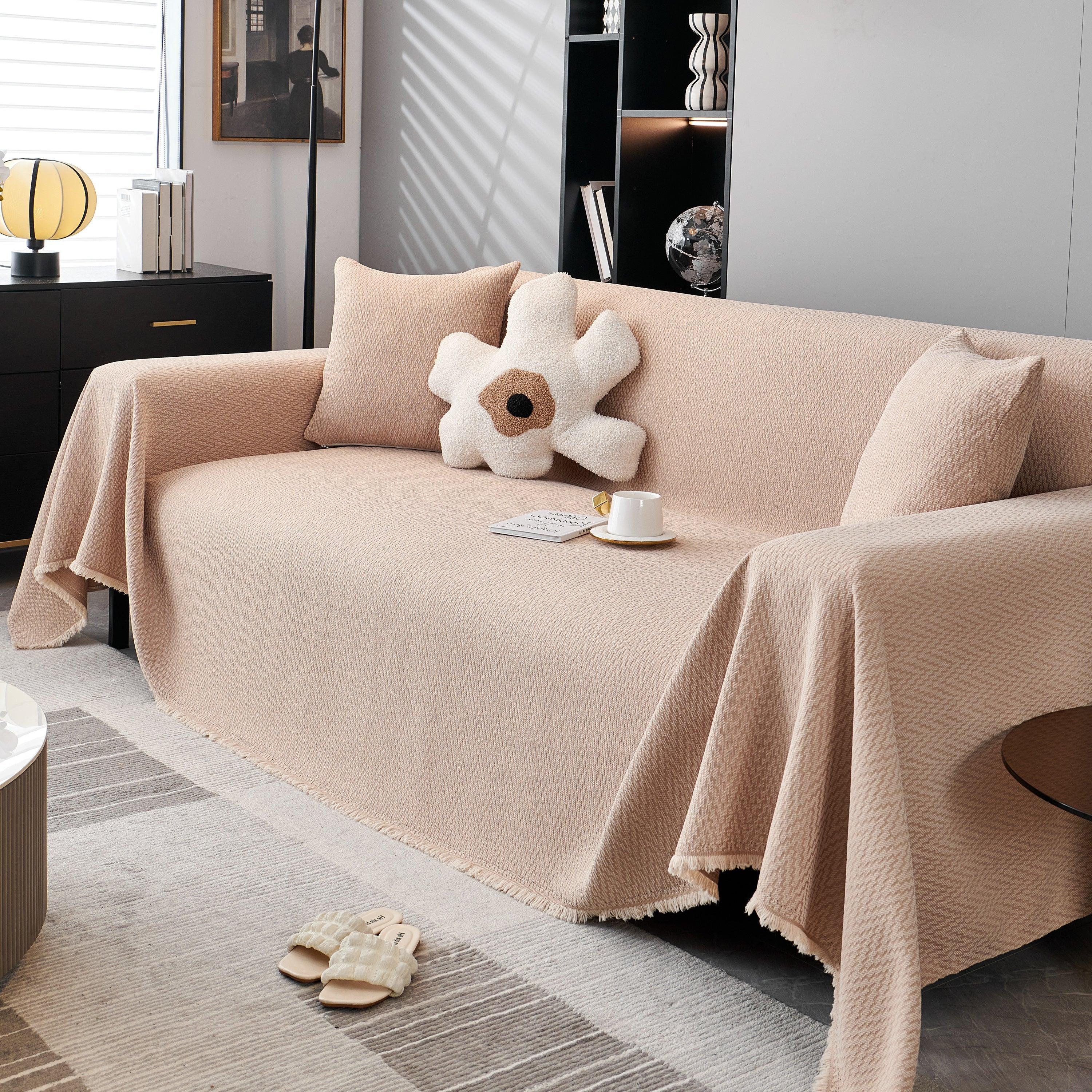 Waterproof Scratch Proof Herringbone Large Throw Blanket for Couch, Chenille Couch Cushion Covers for Pets - TaroTextile