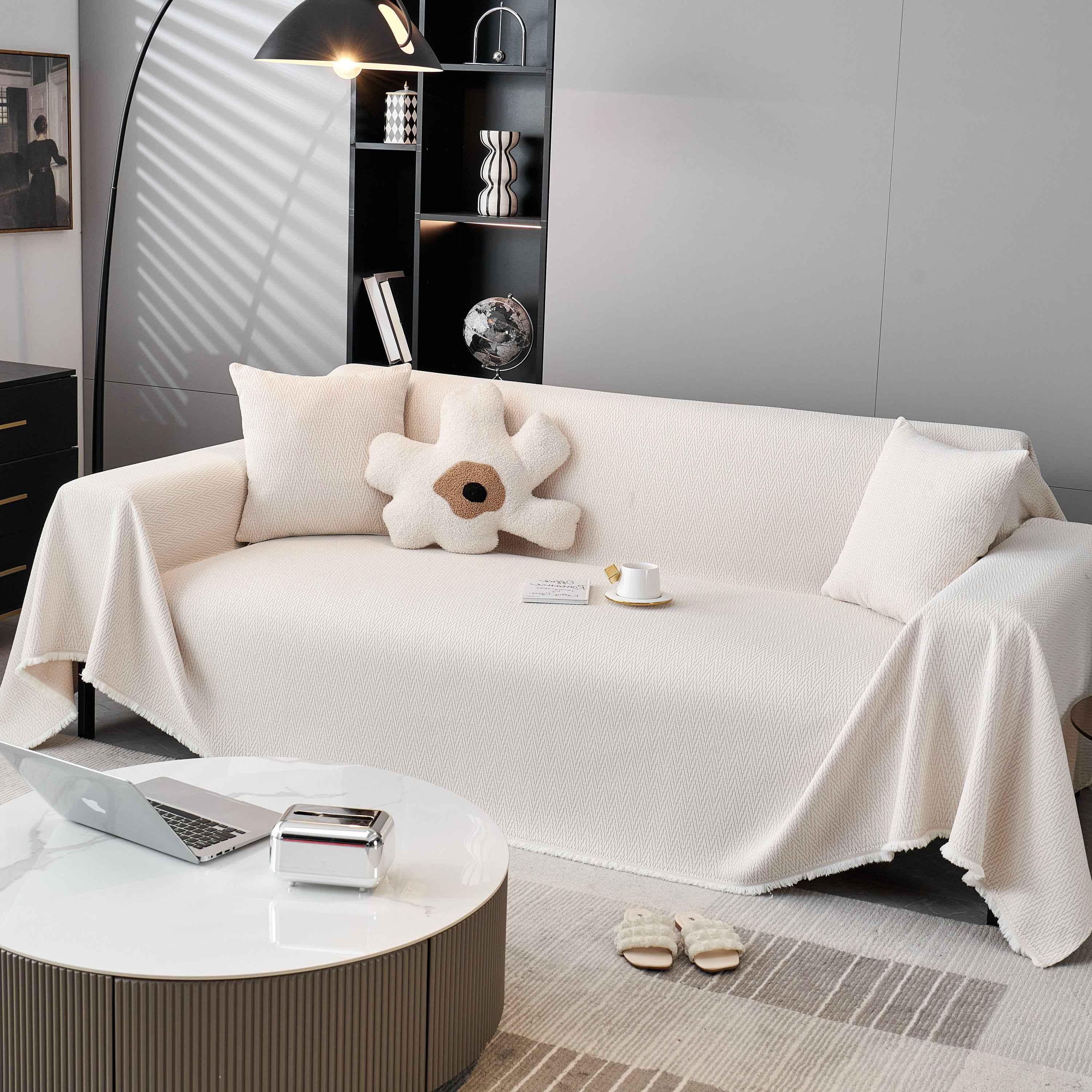 Waterproof Scratch Proof Herringbone Large Throw Blanket for Couch, Chenille Couch Cushion Covers for Pets - TaroTextile