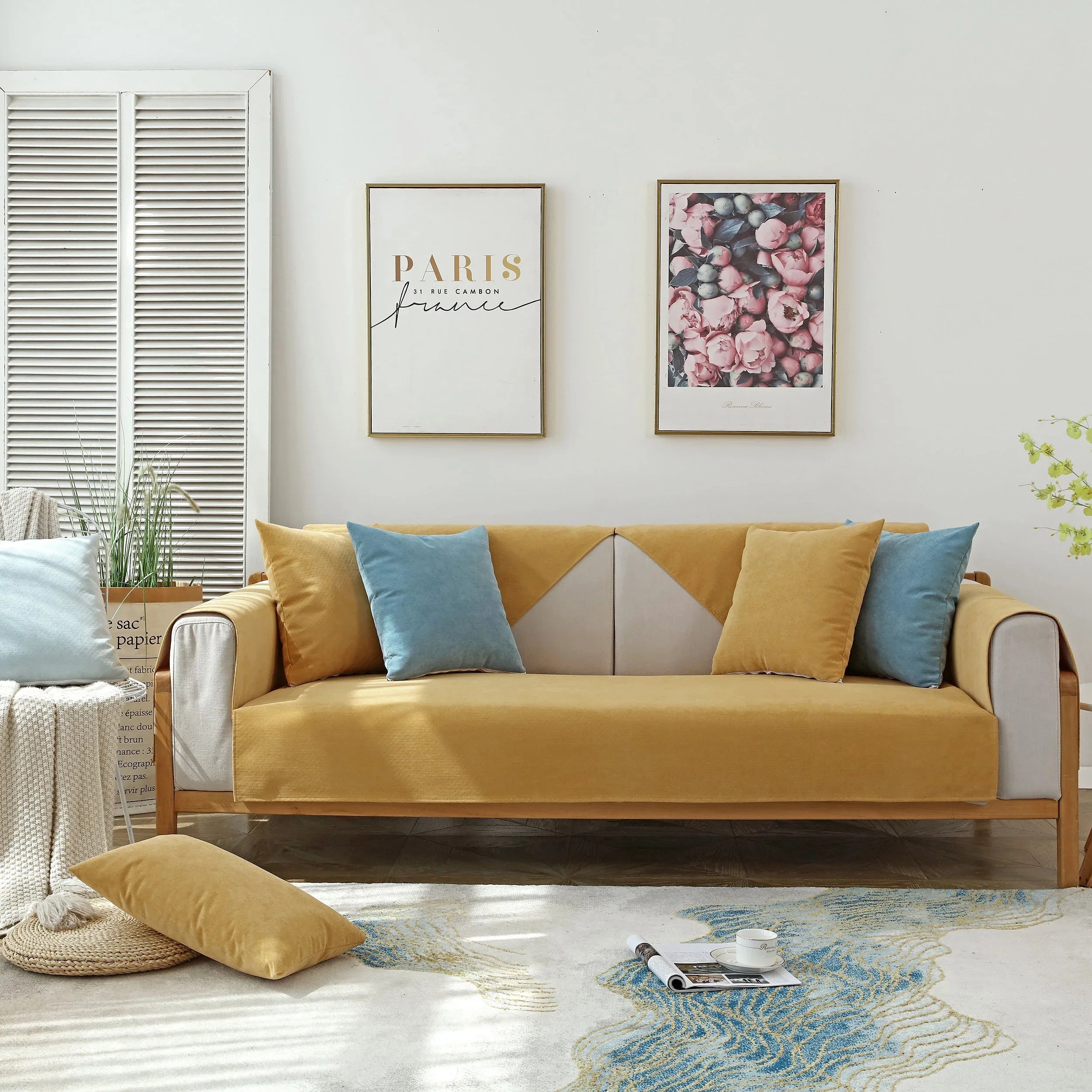 Waterproof Non-Slip Quilted Corduroy Sofa Covers for Pets, Sectional Couch Covers - TaroTextile