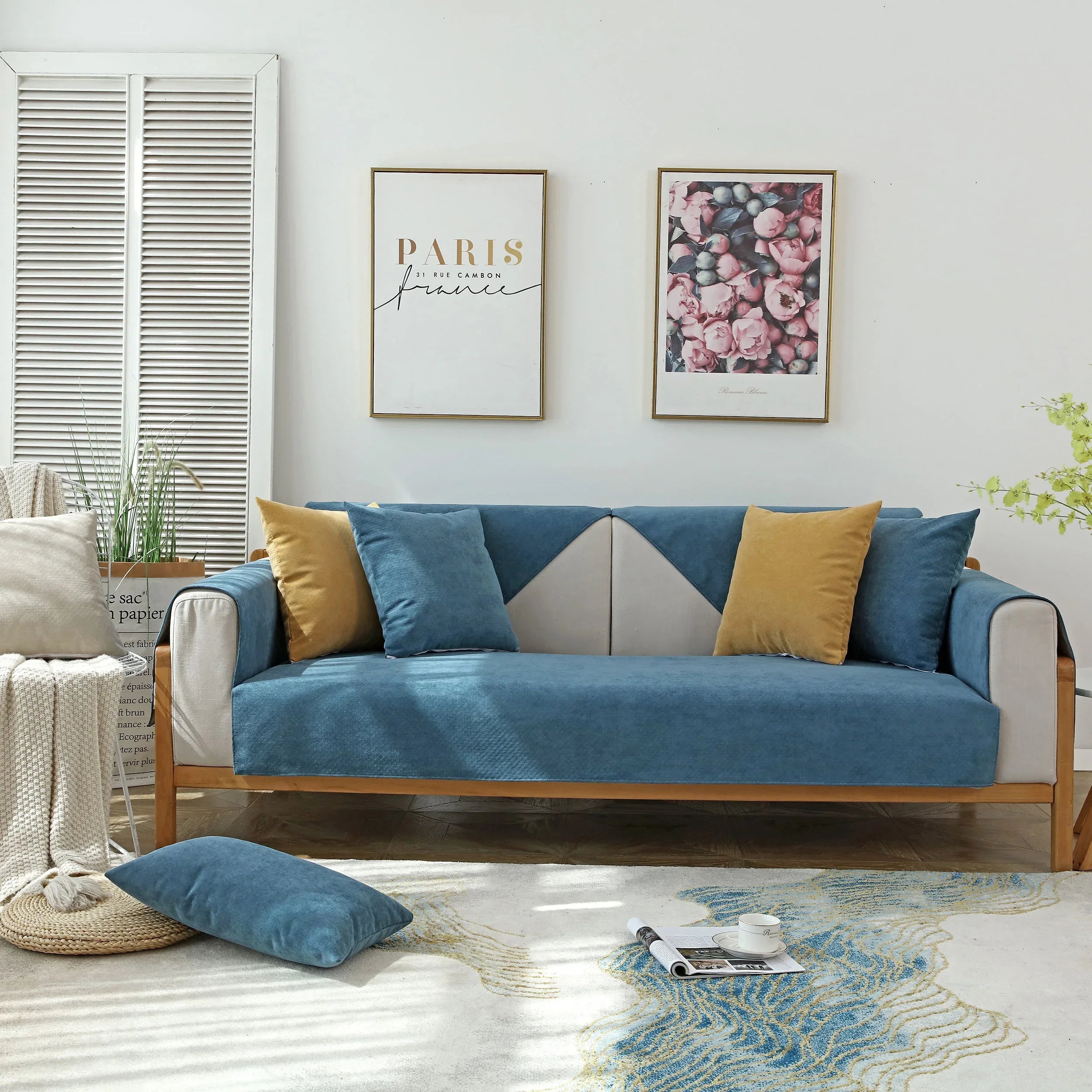 Waterproof Non-Slip Quilted Corduroy Sofa Covers for Pets, Sectional Couch Covers - TaroTextile