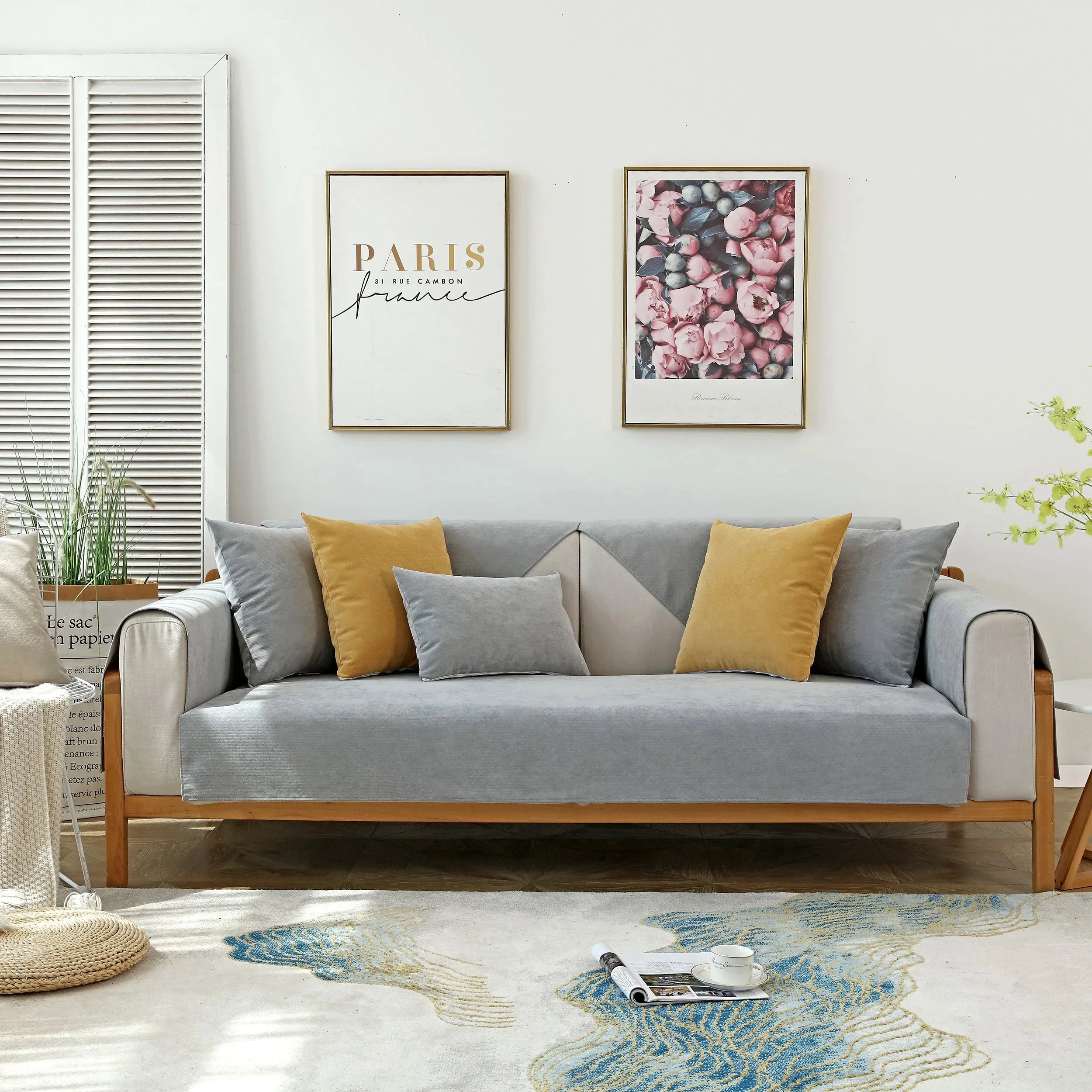 Waterproof Non-Slip Quilted Corduroy Sofa Covers for Pets, Sectional Couch Covers - TaroTextile