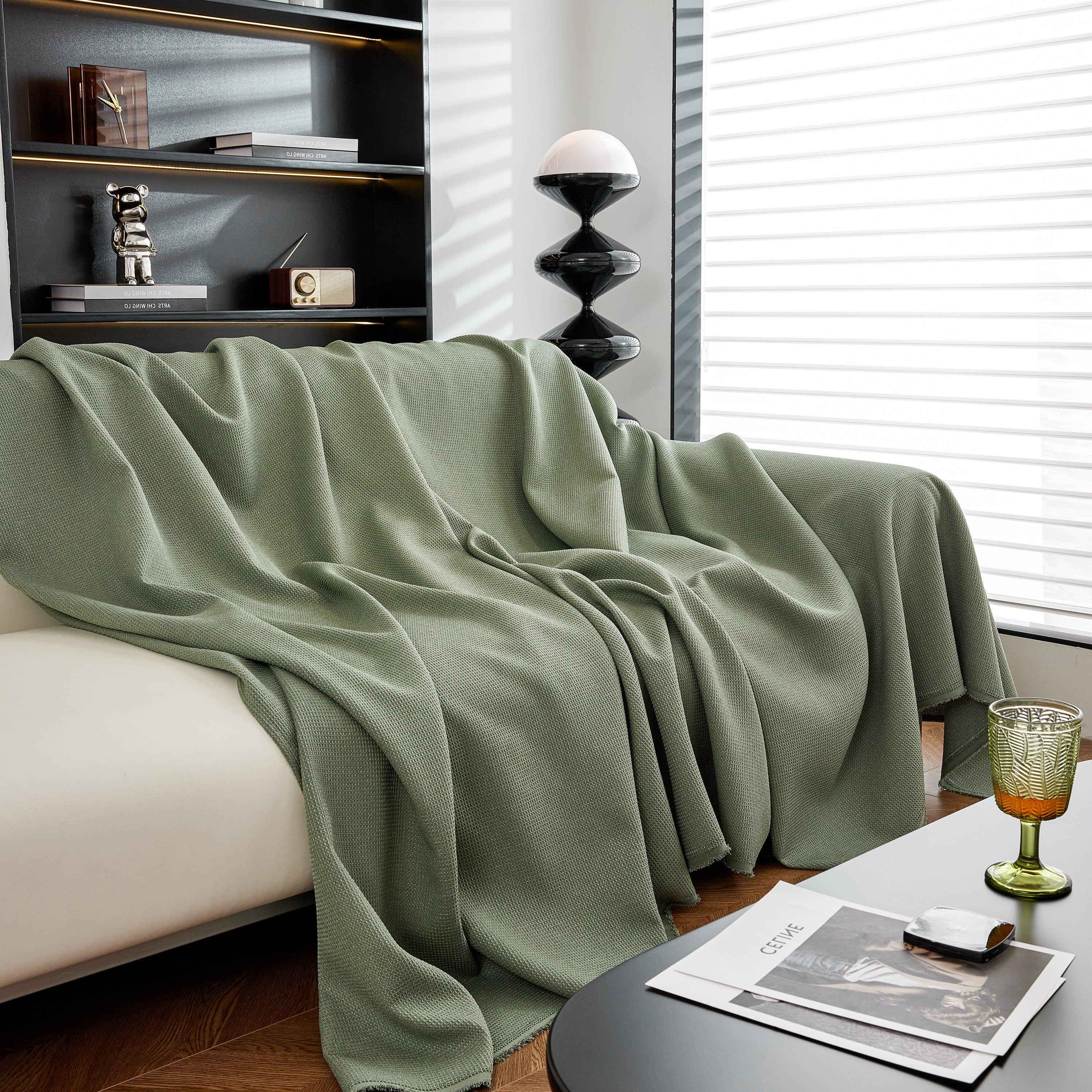 Waterproof Waffle Lattice Sofa Throw, Sofa Towel Cover for Couches, Simple Sofa Cover Blanket - TaroTextile