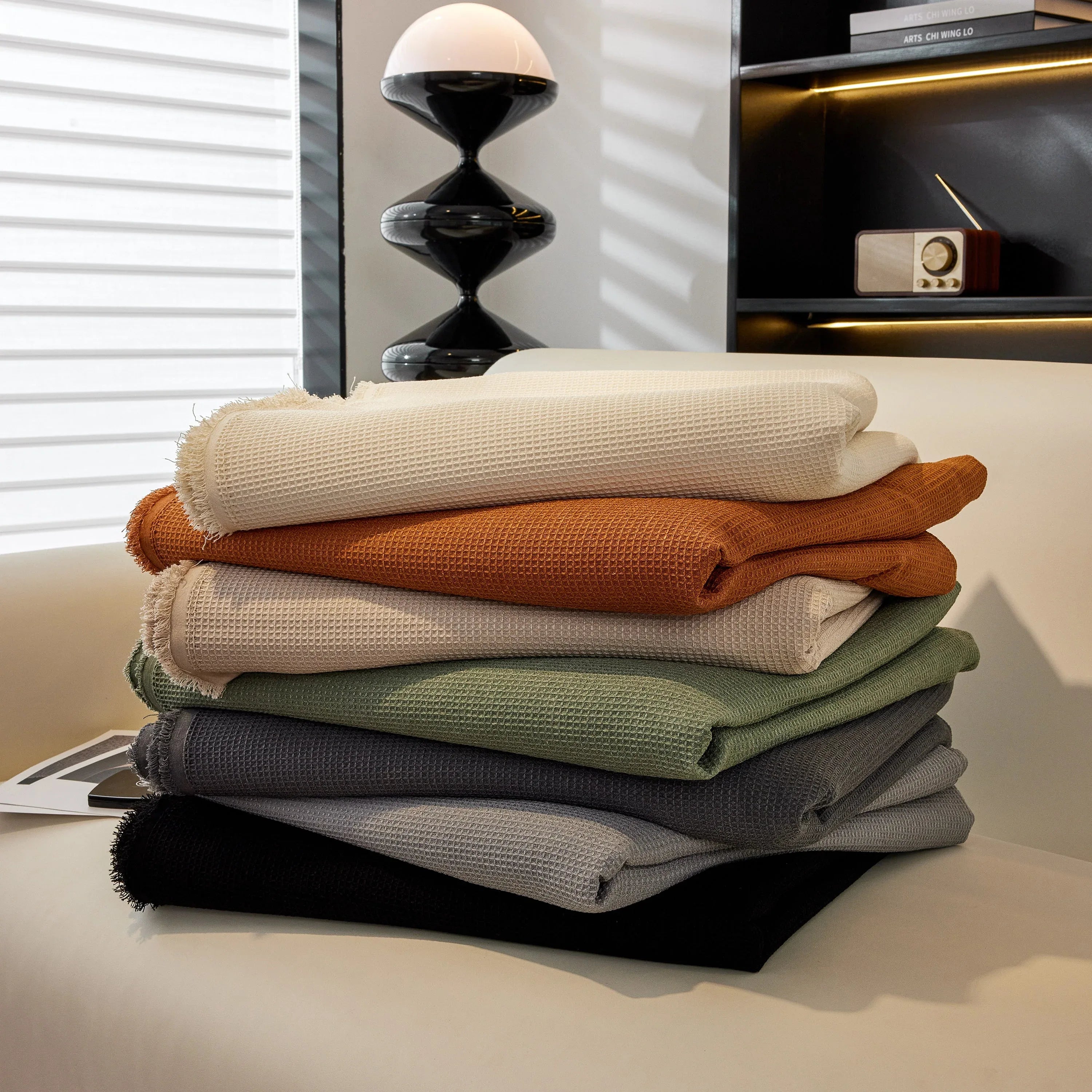 Waterproof Waffle Lattice Sofa Throw, Sofa Towel Cover for Couches, Simple Sofa Cover Blanket - TaroTextile