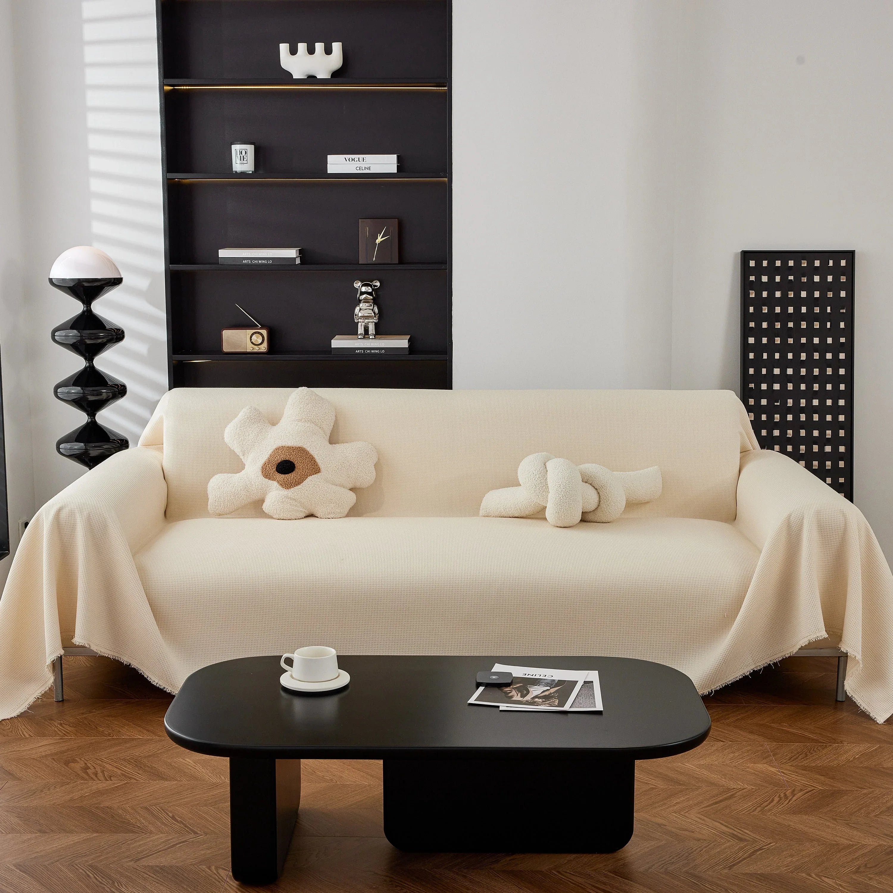 Waterproof Waffle Lattice Sofa Throw, Sofa Towel Cover for Couches, Simple Sofa Cover Blanket - TaroTextile