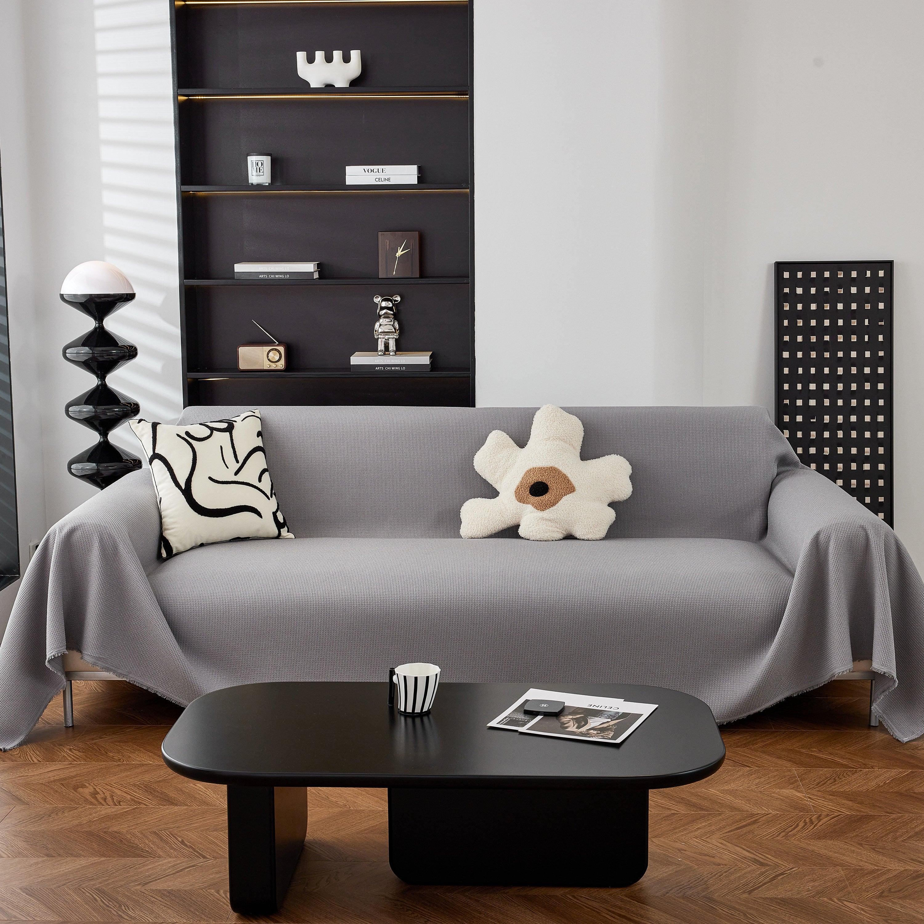 Waterproof Waffle Lattice Sofa Throw, Sofa Towel Cover for Couches, Simple Sofa Cover Blanket - TaroTextile