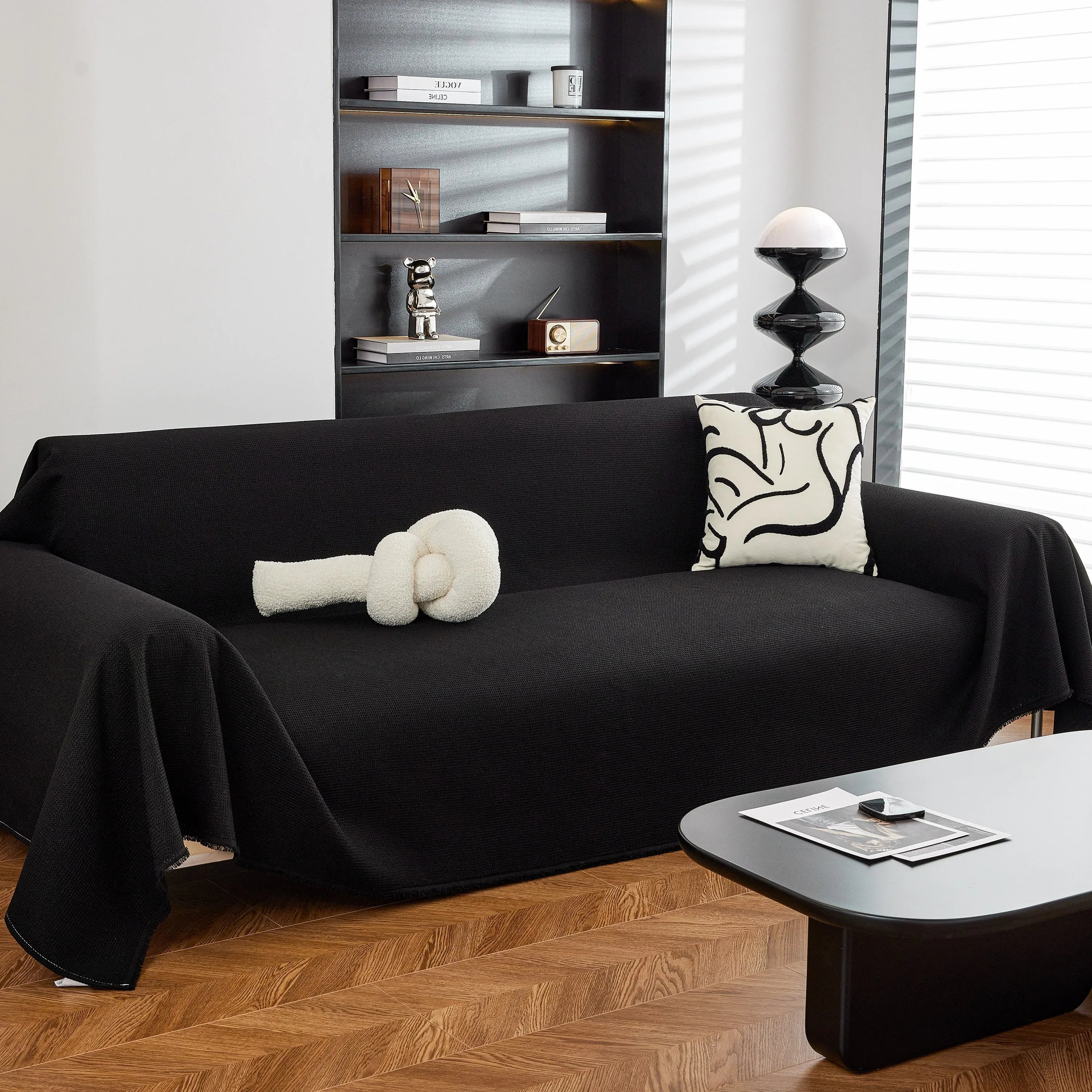 Waterproof Waffle Lattice Sofa Throw, Sofa Towel Cover for Couches, Simple Sofa Cover Blanket - TaroTextile