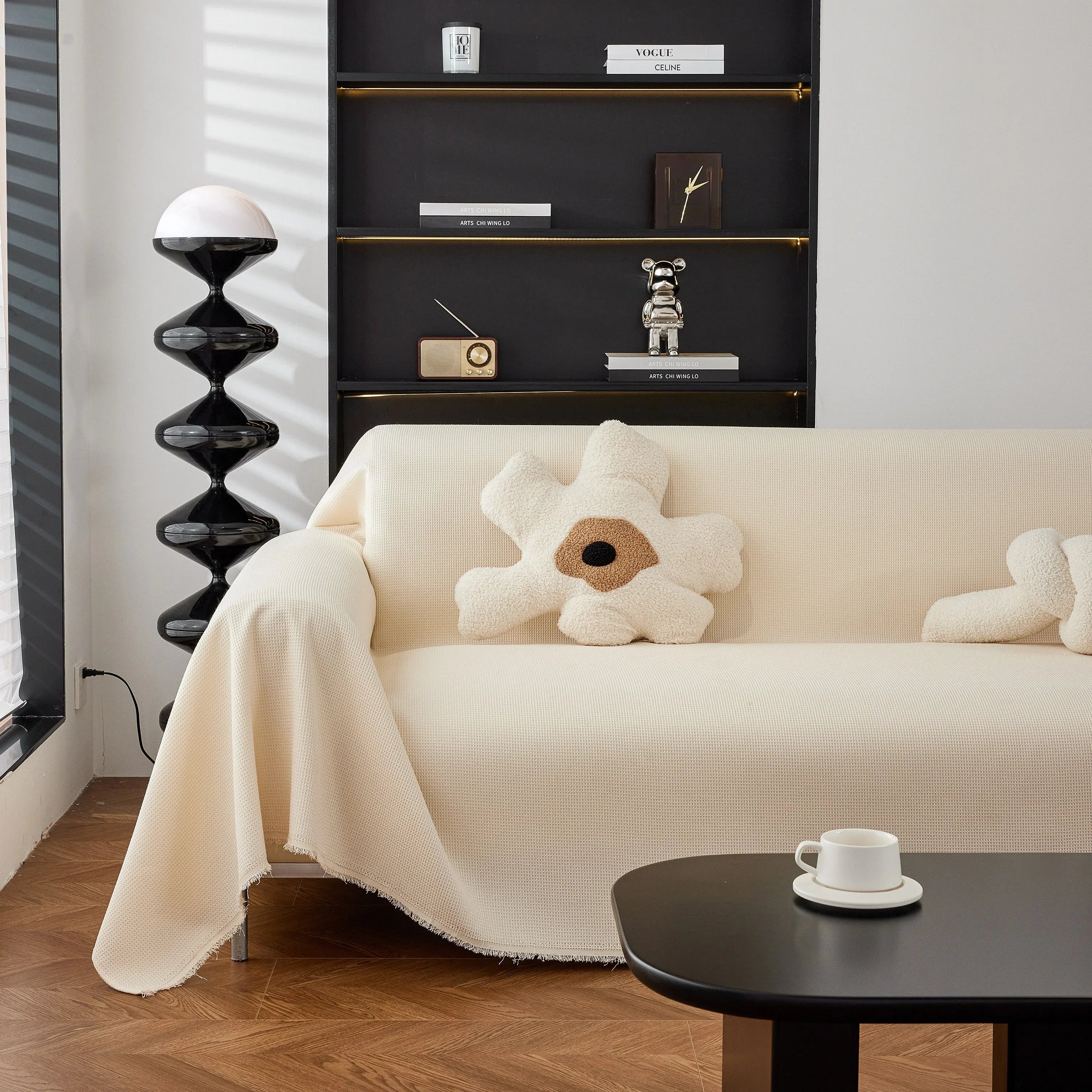 Waterproof Waffle Lattice Sofa Throw, Sofa Towel Cover for Couches, Simple Sofa Cover Blanket - TaroTextile