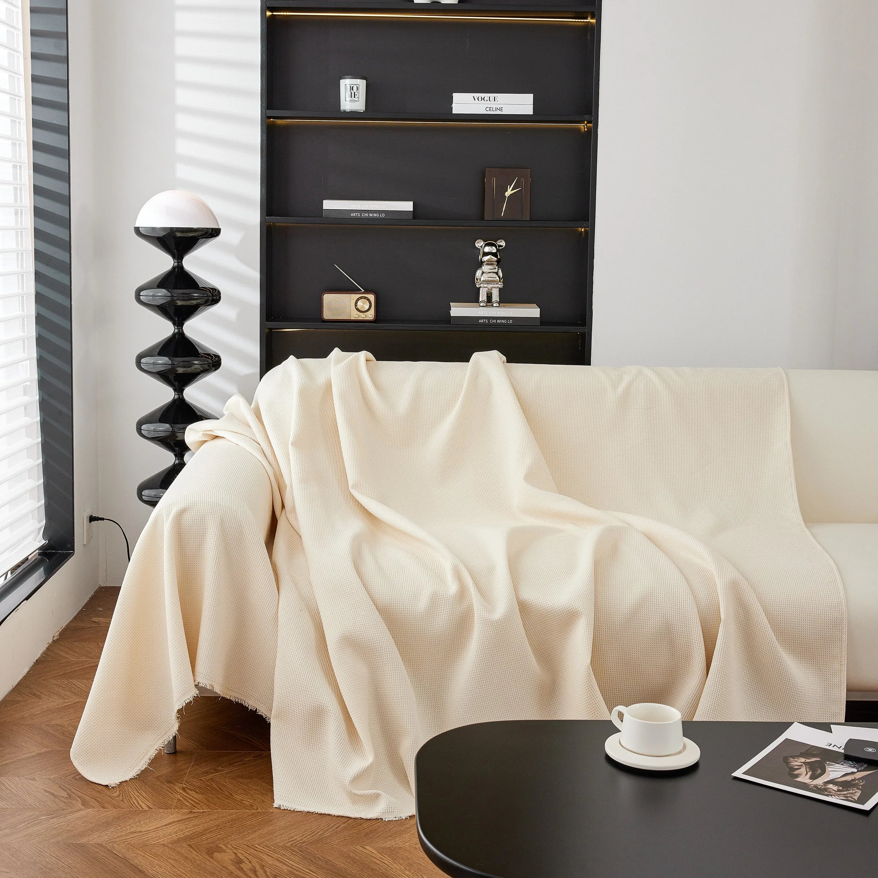 Waterproof Waffle Lattice Sofa Throw, Sofa Towel Cover for Couches, Simple Sofa Cover Blanket - TaroTextile