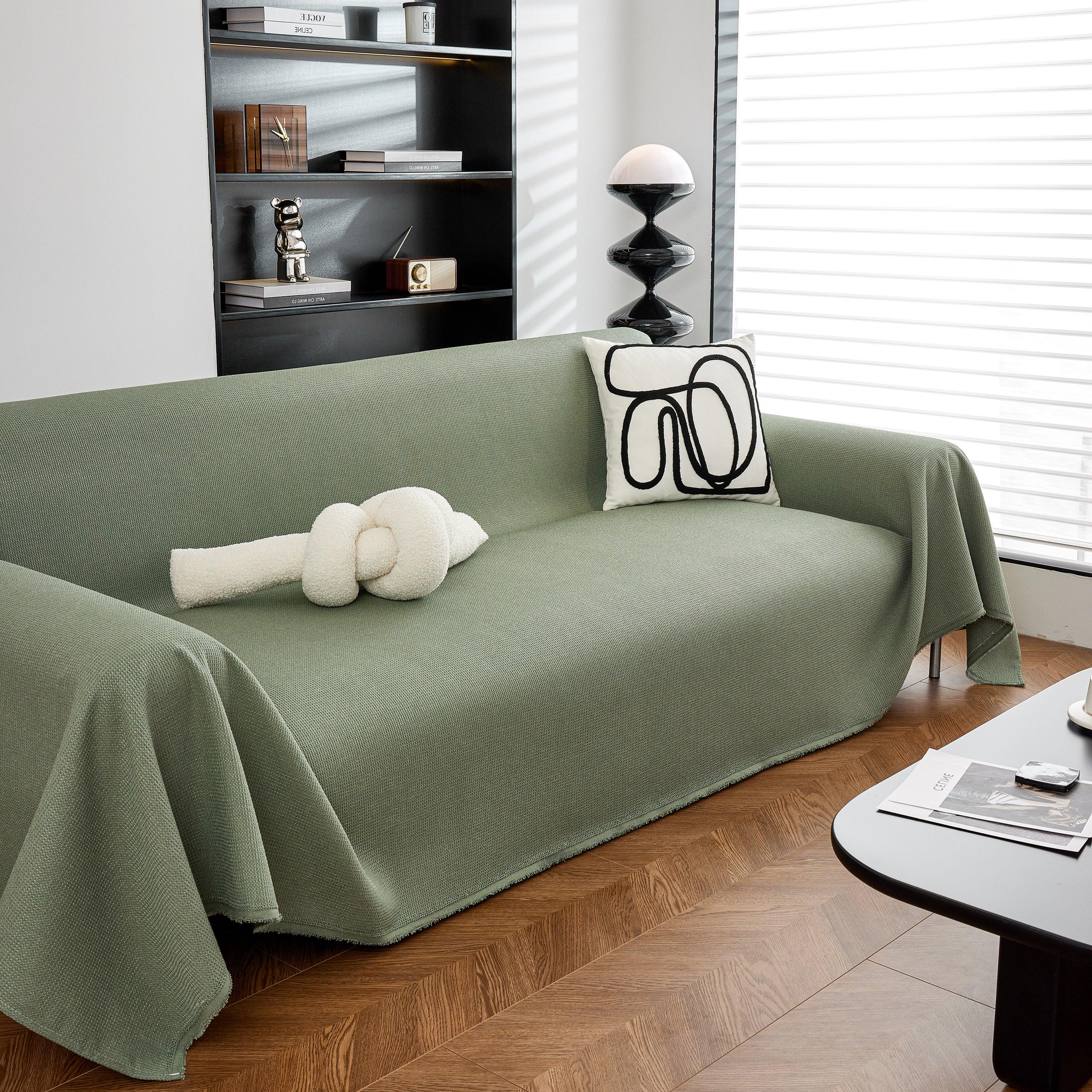 Waterproof Waffle Lattice Sofa Throw, Sofa Towel Cover for Couches, Simple Sofa Cover Blanket - TaroTextile