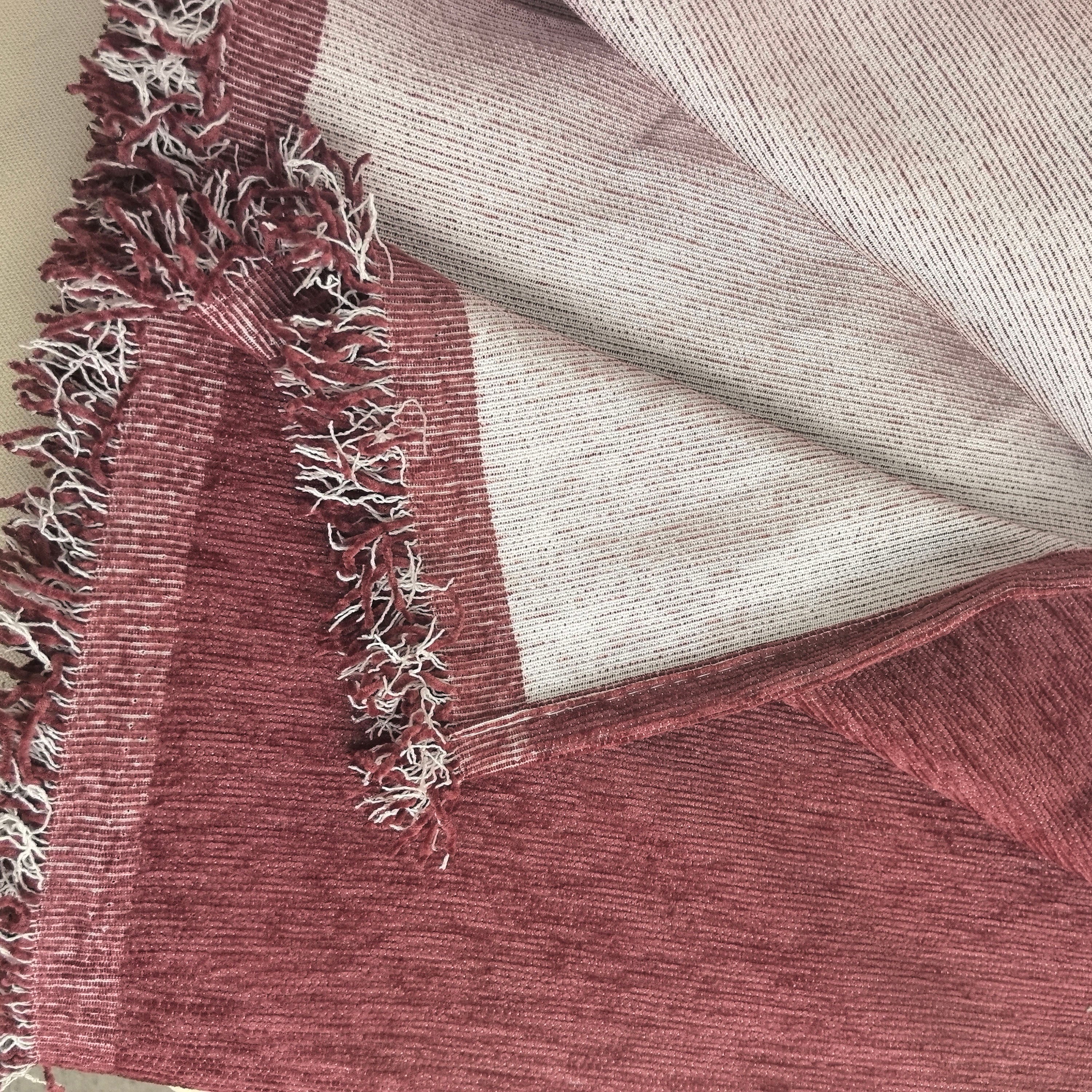 Solid Color Chenille Sofa Throw Blanket, Soft & Plush Decorative Couch Throw Cover
