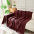 Solid Color Chenille Sofa Throw Blanket, Soft & Plush Decorative Couch Throw Cover