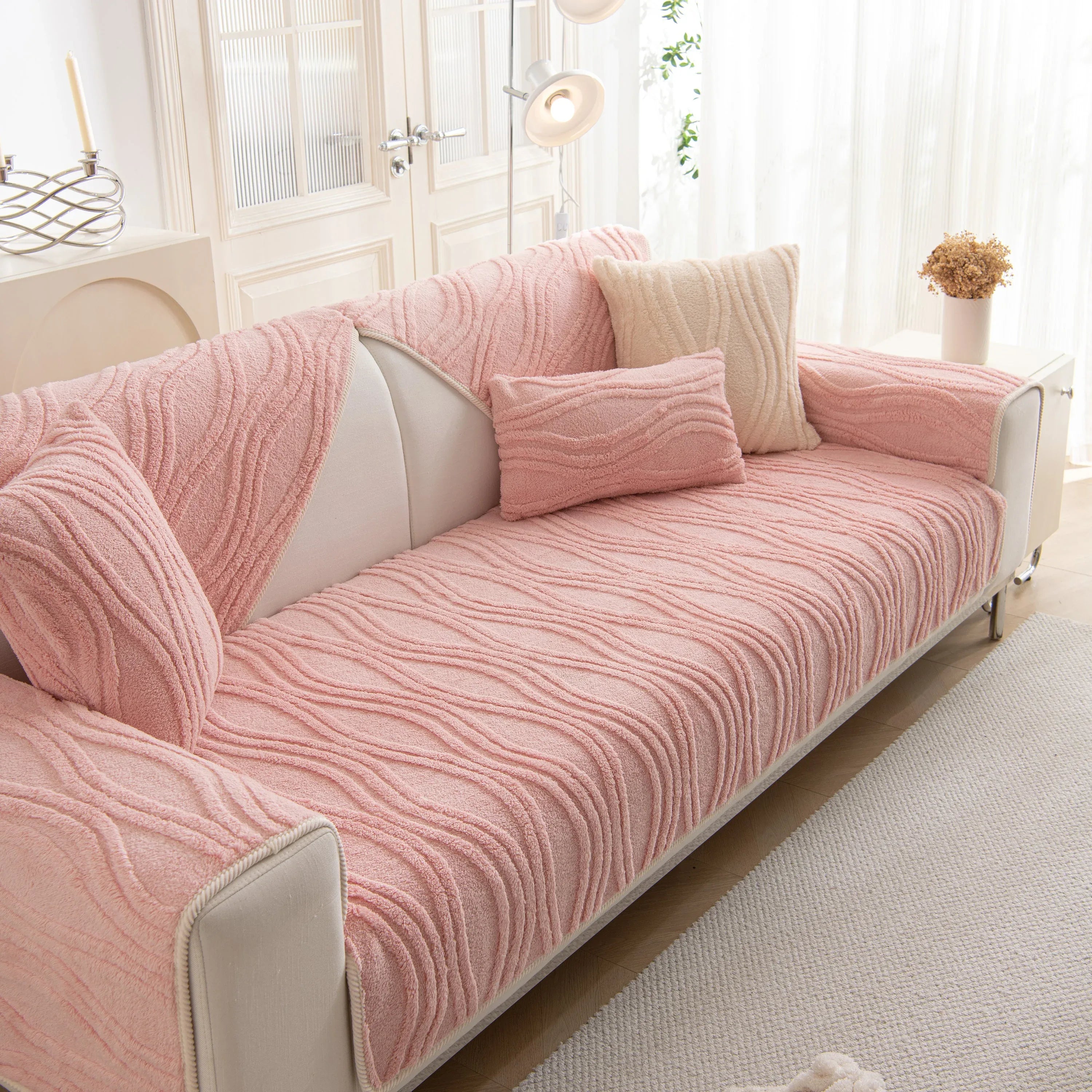 Winter Thickened Non-slip Blanket, Three-Dimensional Embossed Cotton Velvet Sofa Cover - TaroTextile