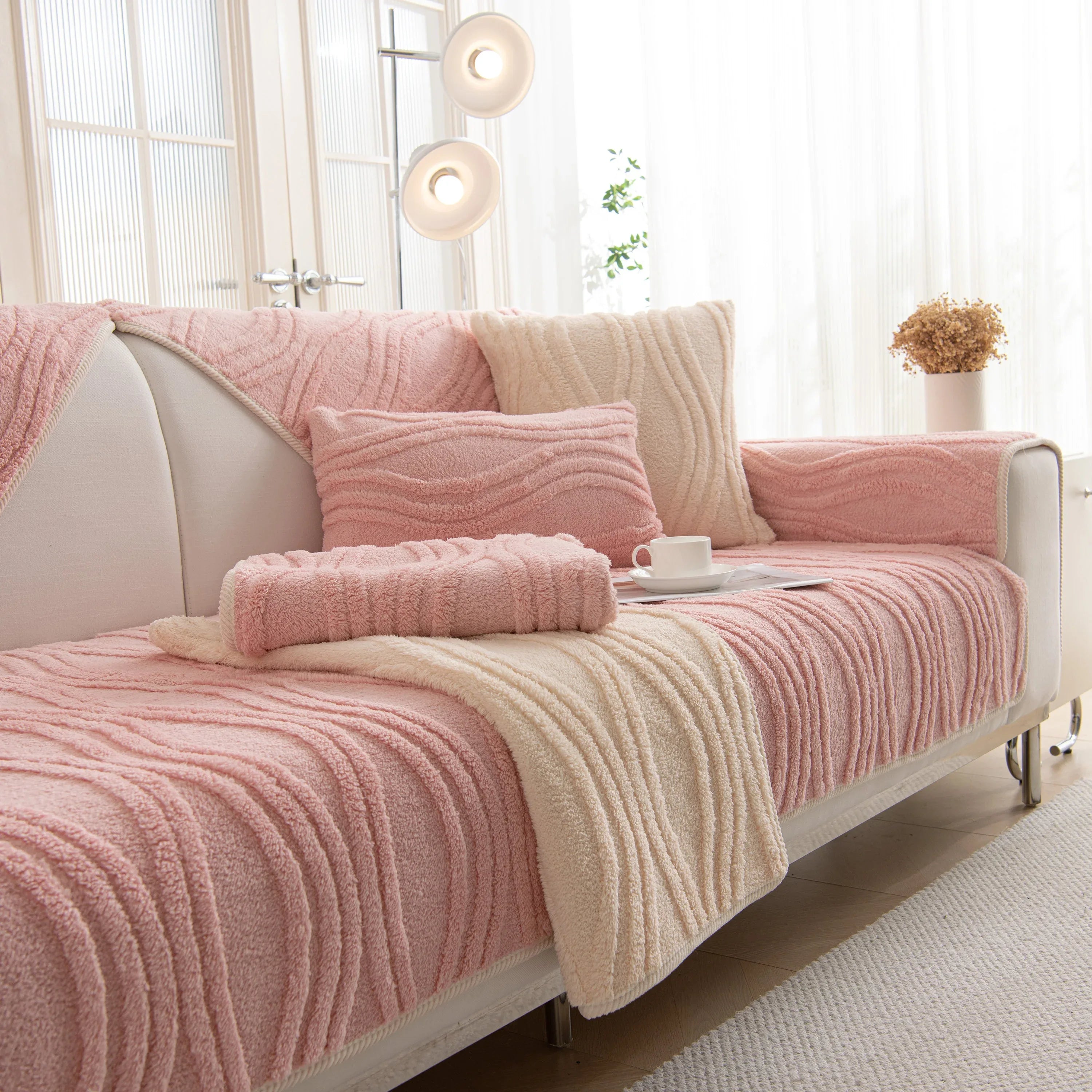Winter Thickened Non-slip Blanket, Three-Dimensional Embossed Cotton Velvet Sofa Cover - TaroTextile