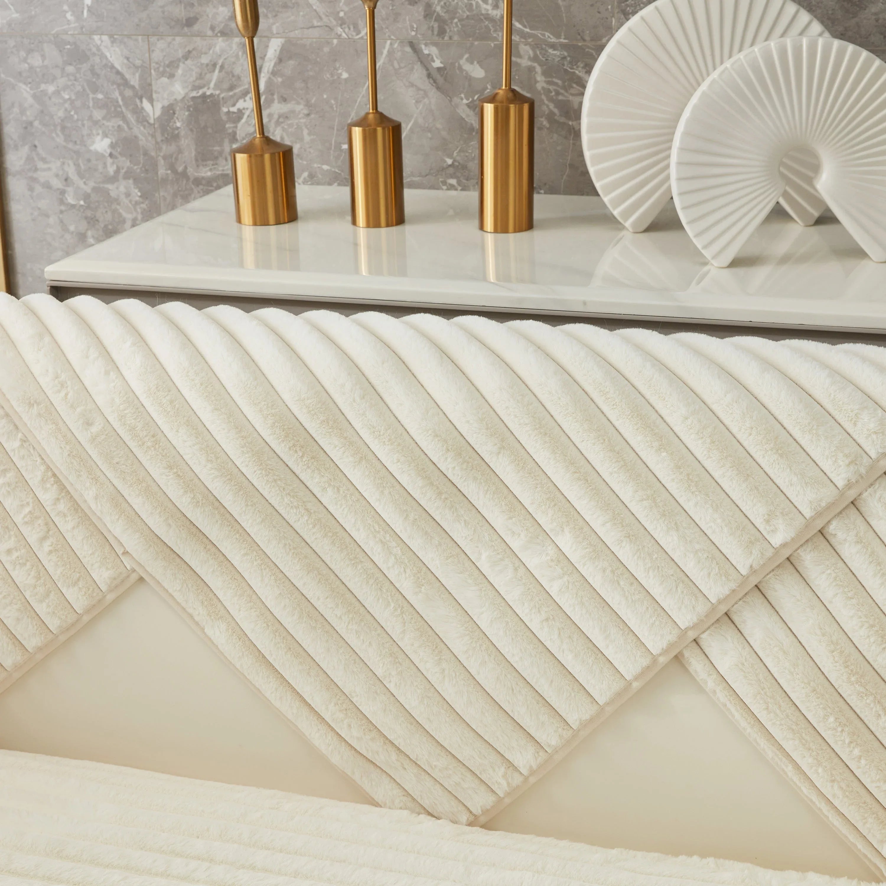 Winter Thickened Rabbit Plush Non-slip Sofa Cushion, Faux Fur Fluffy Furniture Protector - TaroTextile