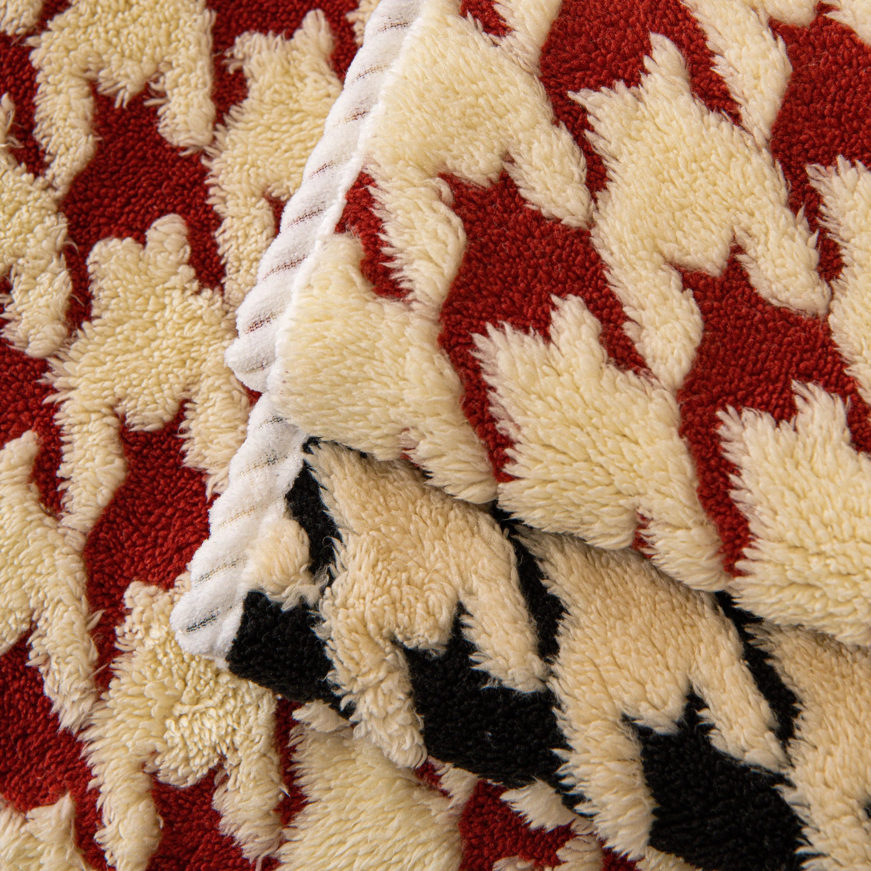 Winter Thickened Sherpa Fleece Houndstooth Sofa Cushion, Non-slip Sofa Cover with Plush - TaroTextile
