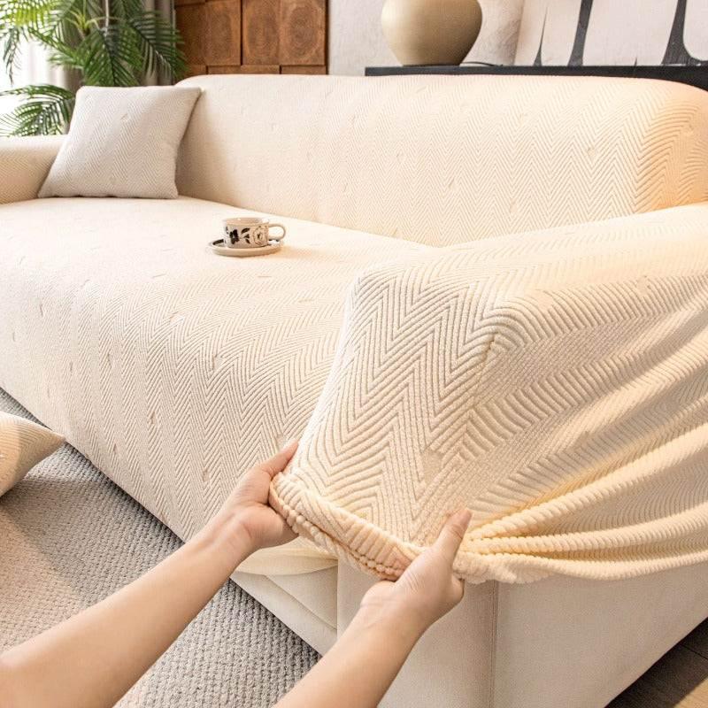 Cozy Stretchy Sofa Slipcover Elastic Flexible L-Shaped Sofa Cover - TaroTextile