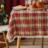 Red Christmas Tablecloths for Rectangle Tables with Tassel Decorative Table Cover