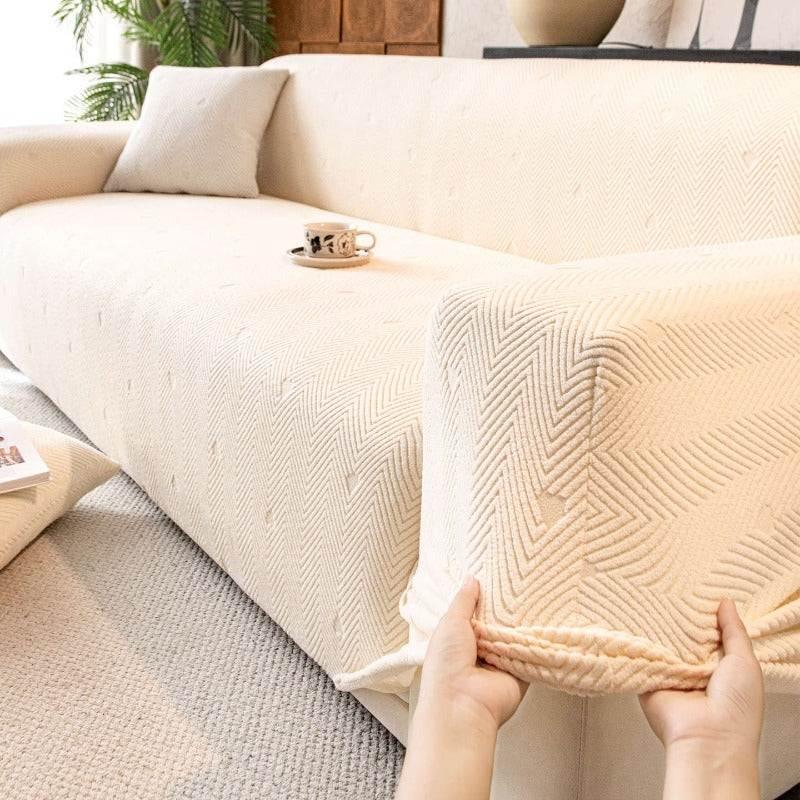 Cozy Stretchy Sofa Slipcover Elastic Flexible L-Shaped Sofa Cover - TaroTextile