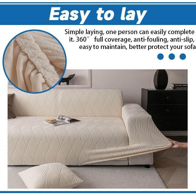 Durable Cozy Sofa Slipcover Stretchy Sofa Cover with 3D Organic Texture - TaroTextile