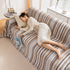 Modern Minimalist Sofa Throw Cover Cotton Knit Throws for Couch Scratch Proof Couch Cover