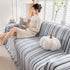 Modern Minimalist Sofa Throw Cover Cotton Knit Throws for Couch Scratch Proof Couch Cover